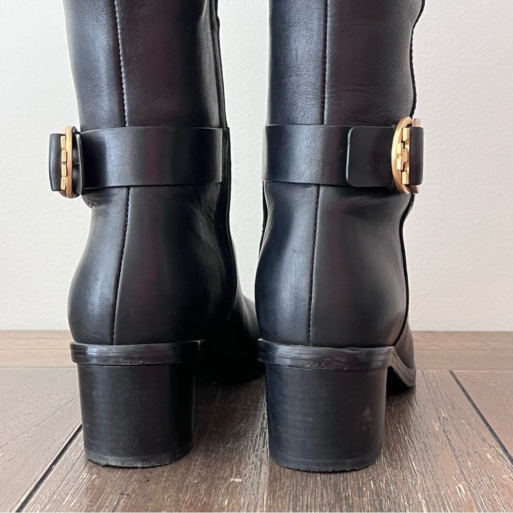 Tory Burch Black Leather Tall Heeled Riding Boots Womens size 6 - Picture 9 of 12